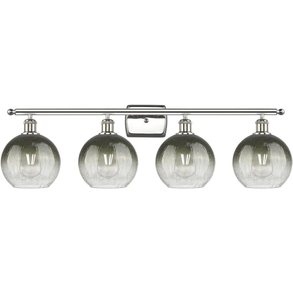 Innovations Lighting 516-4W-PN-G483-8SL Ballston Brookhaven Globe 4 Light 38 inch Polished Nickel Bath Vanity Light Wall Light in Slate Glass
