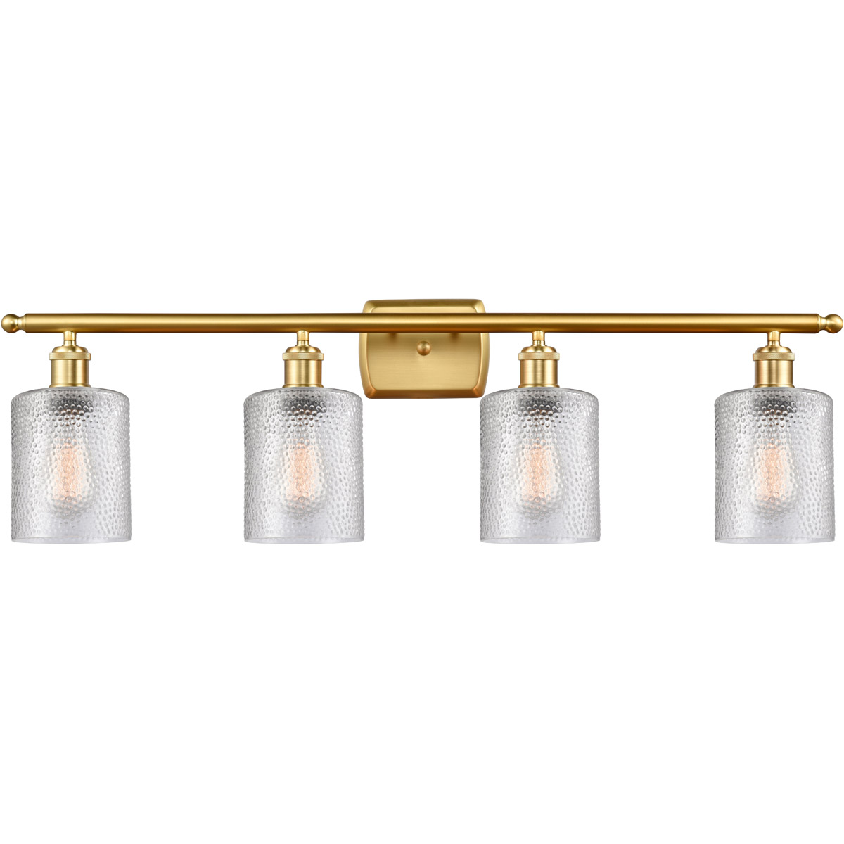 Innovations Lighting 516-4W-SG-G112-LED Ballston Cobbleskill LED 36 inch Satin Gold Bath Vanity Light Wall Light in Clear Glass, Ballston