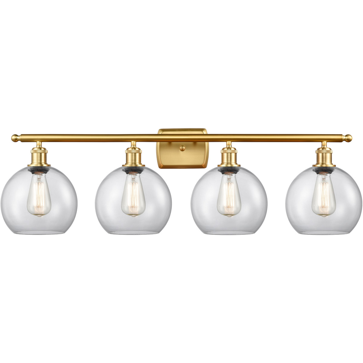 Innovations Lighting 516-4W-SG-G122-8-LED Ballston Athens LED 36 inch Satin Gold Bath Vanity Light Wall Light in Clear Glass