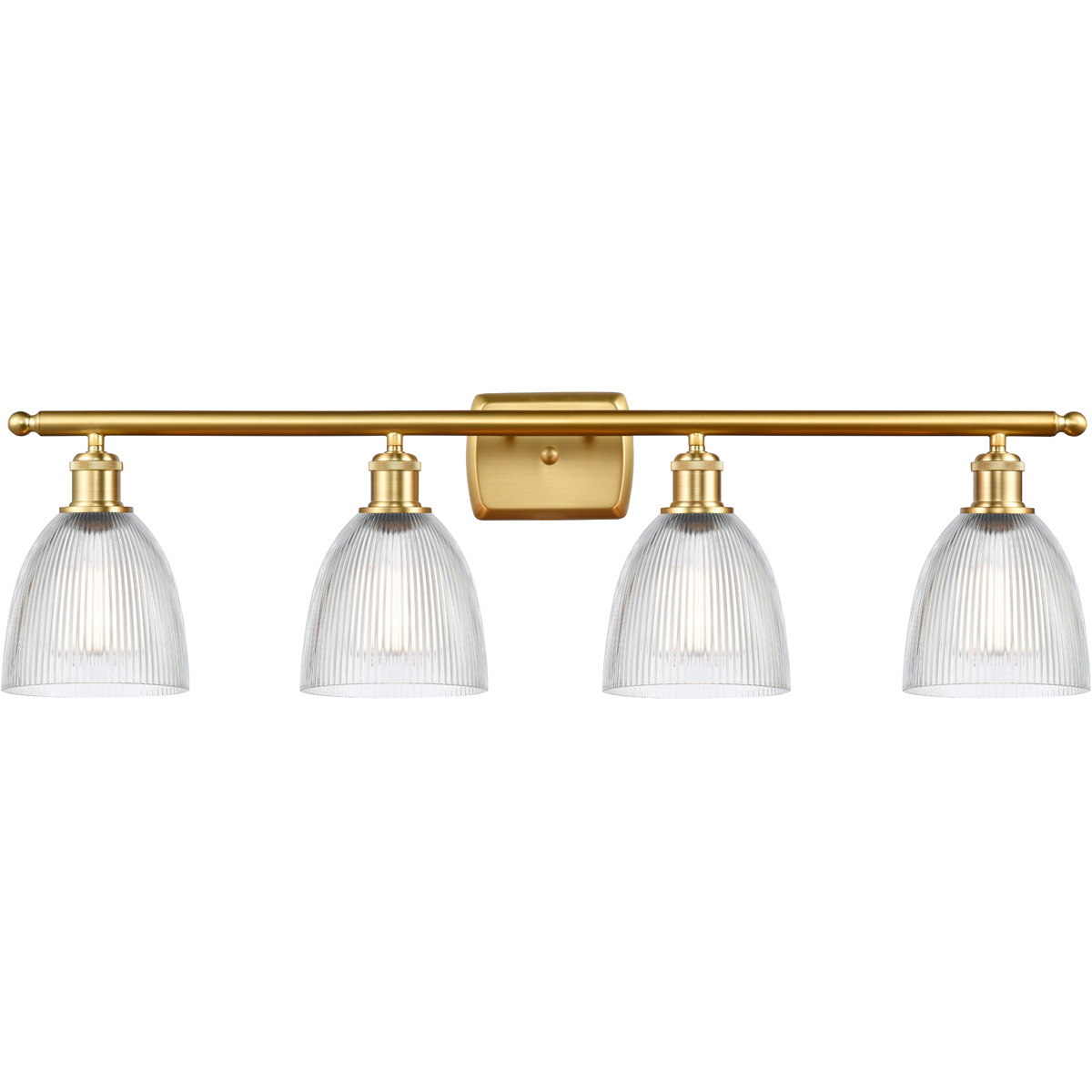 Innovations Lighting 516-4W-SG-G382 Ballston Castile 4 Light 36 inch Satin Gold Bath Vanity Light Wall Light in Clear Glass, Ballston