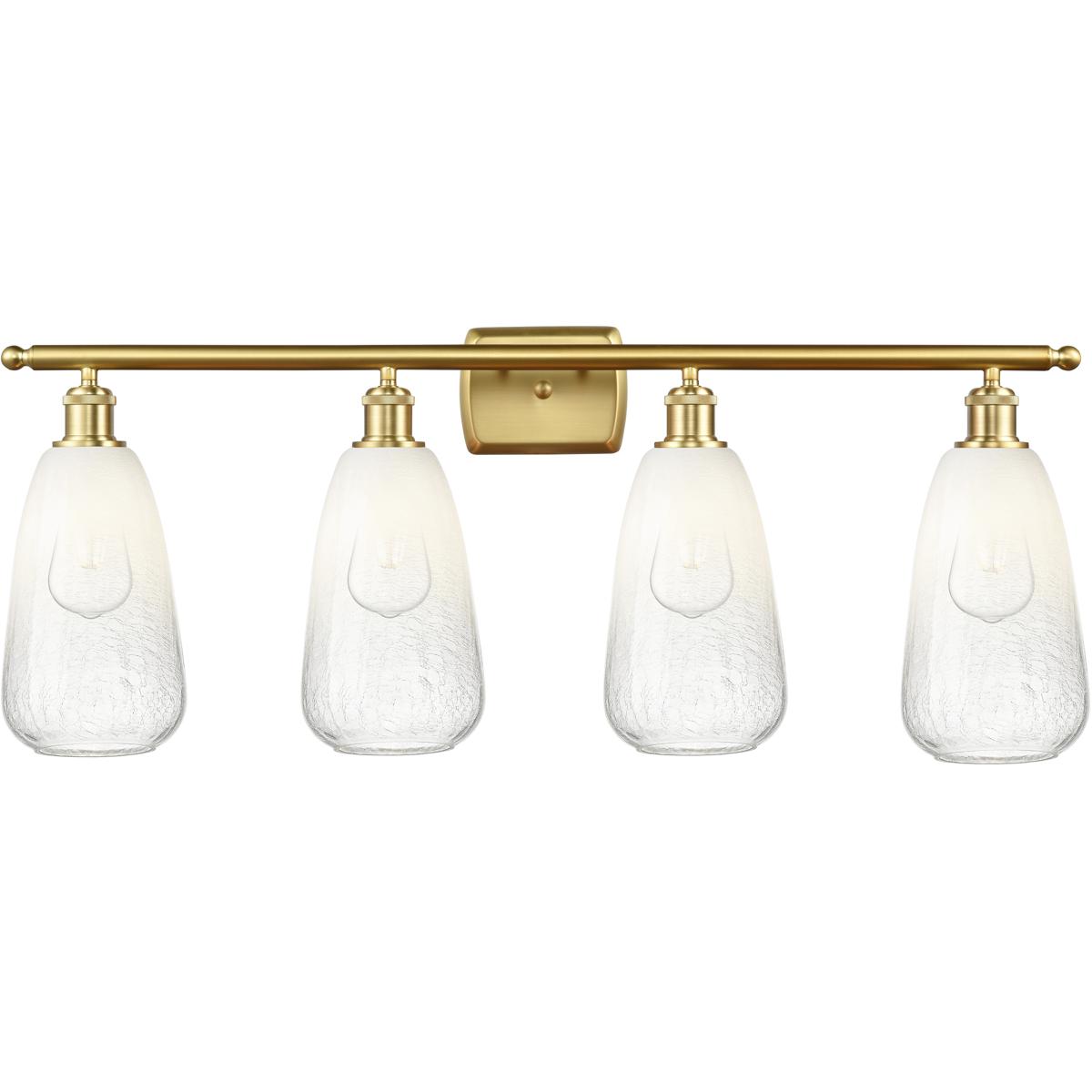 Innovations Lighting 516-4W-SG-G480-6OP Ballston Brookhaven Almond 4 Light 36 inch Satin Gold Bath Vanity Light Wall Light in Opal Glass