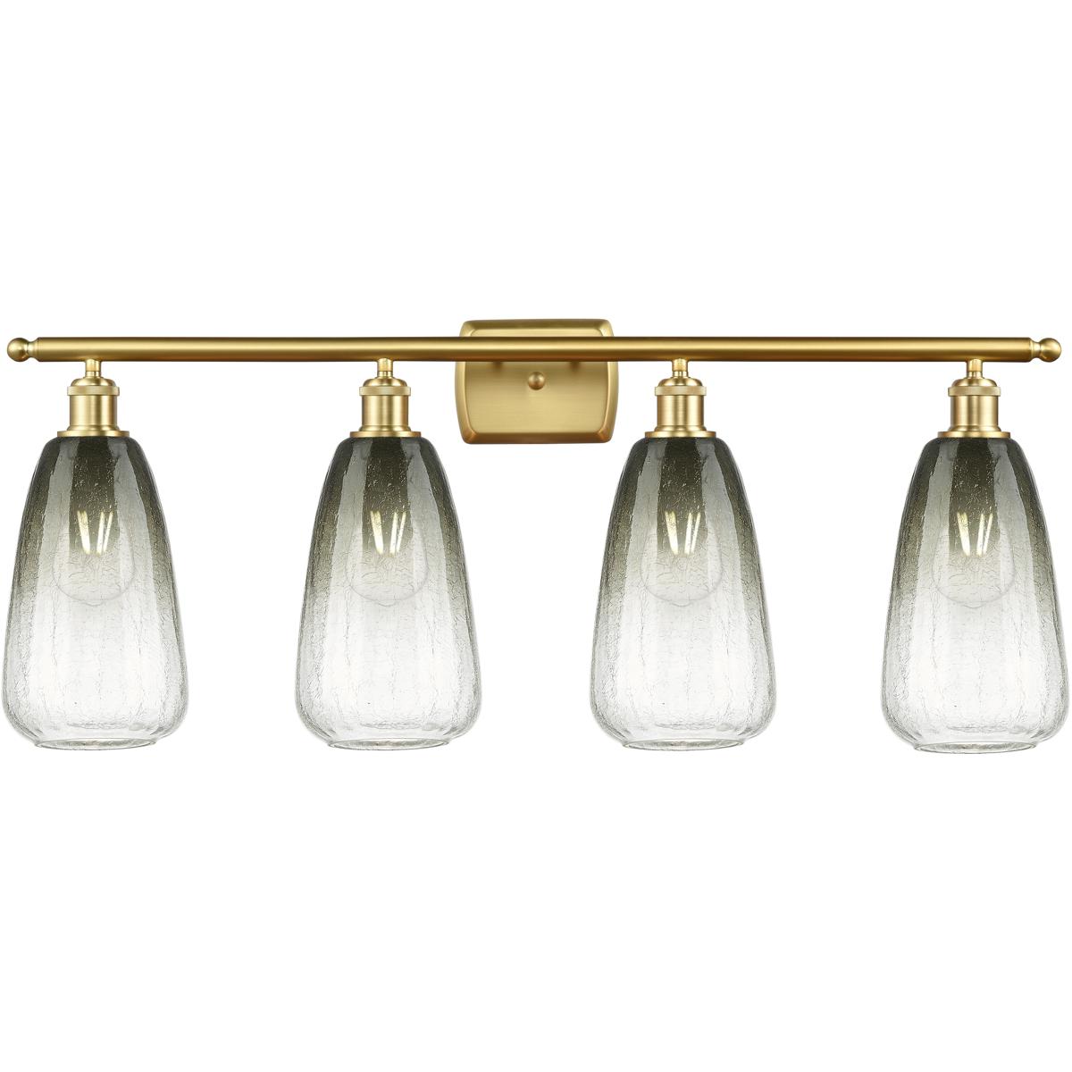 Innovations Lighting 516-4W-SG-G480-6SL Ballston Brookhaven Almond 4 Light 36 inch Satin Gold Bath Vanity Light Wall Light in Slate Glass
