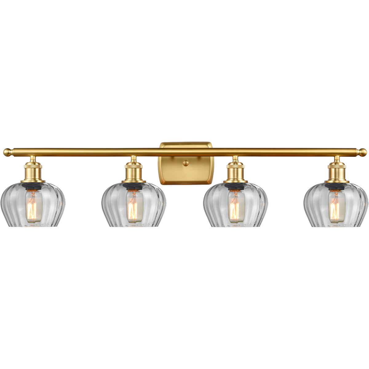 Innovations Lighting 516-4W-SG-G92-LED Ballston Fenton LED 36 inch Satin Gold Bath Vanity Light Wall Light in Clear Glass, Ballston