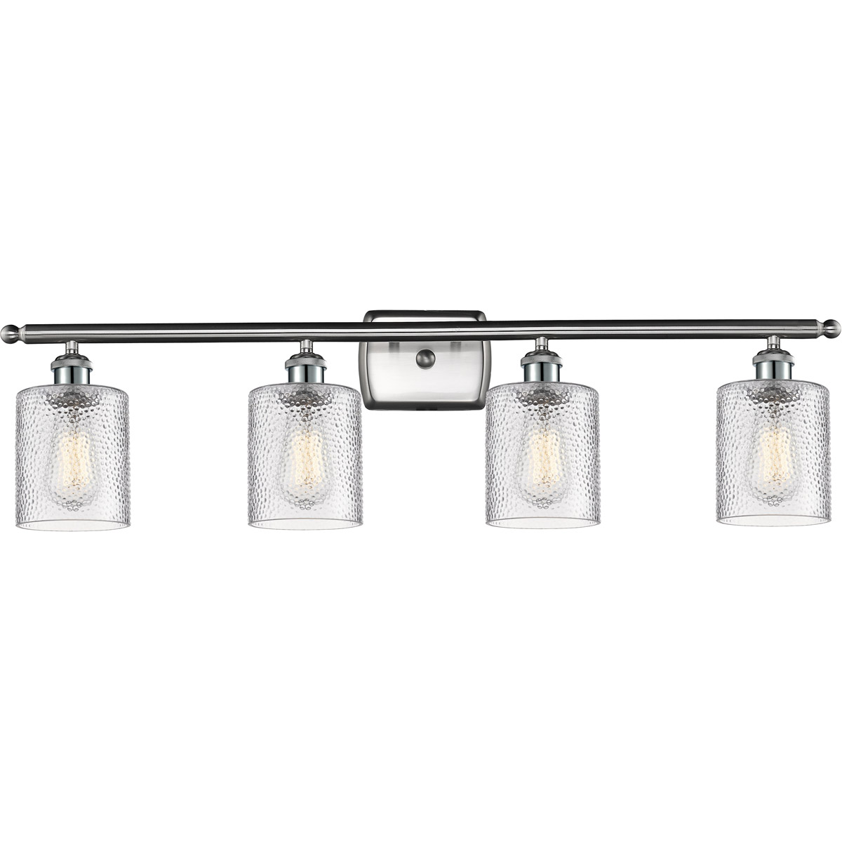 Innovations Lighting 516-4W-SN-G112-LED Ballston Cobbleskill LED 36 inch Brushed Satin Nickel Bath Vanity Light Wall Light in Clear Glass, Ballston