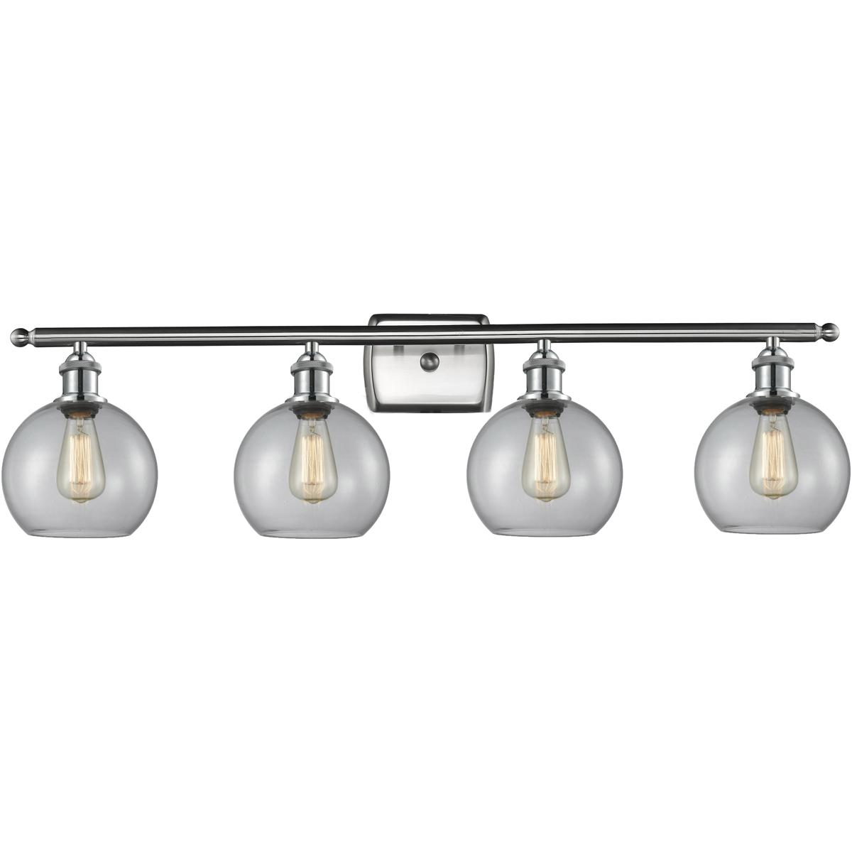 Innovations Lighting 516-4W-SN-G122-8-LED Ballston Athens LED 36 inch Brushed Satin Nickel Bath Vanity Light Wall Light in Clear Glass