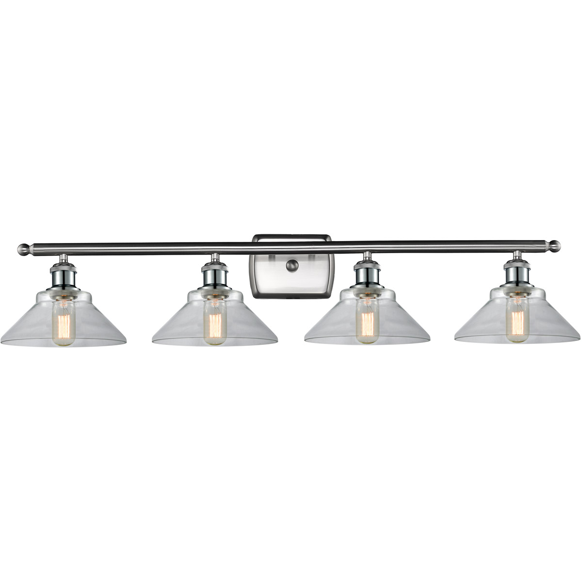 Innovations Lighting 516-4W-SN-G132-LED Ballston Orwell LED 36 inch Brushed Satin Nickel Bath Vanity Light Wall Light in Clear Glass, Ballston
