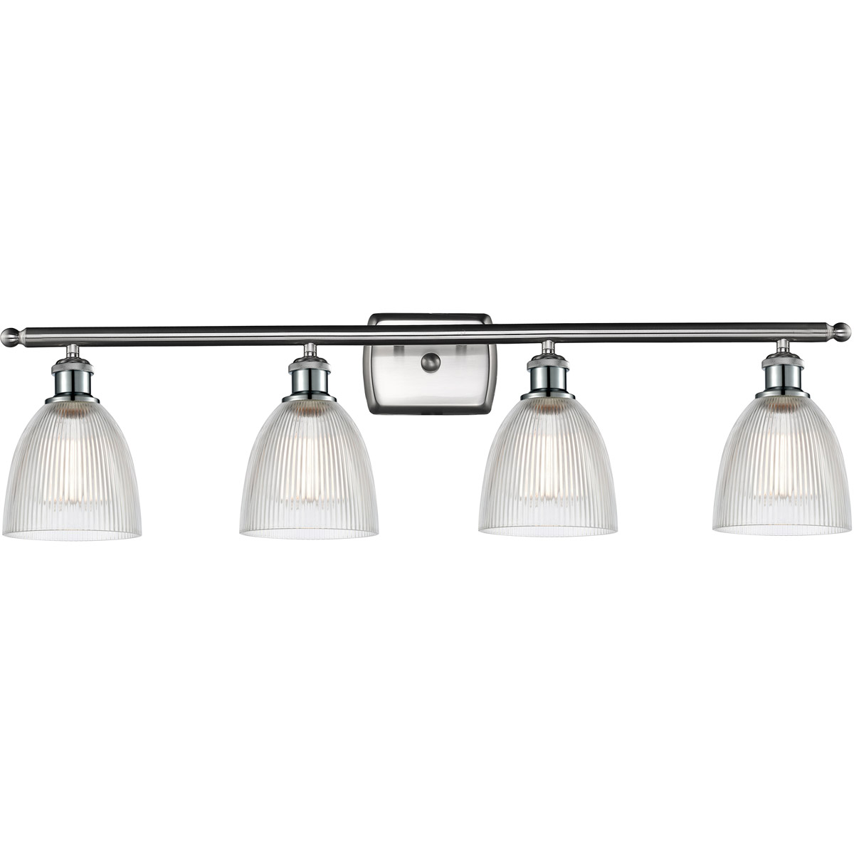 Innovations Lighting 516-4W-SN-G382-LED Ballston Castile LED 36 inch Brushed Satin Nickel Bath Vanity Light Wall Light in Clear Glass, Ballston