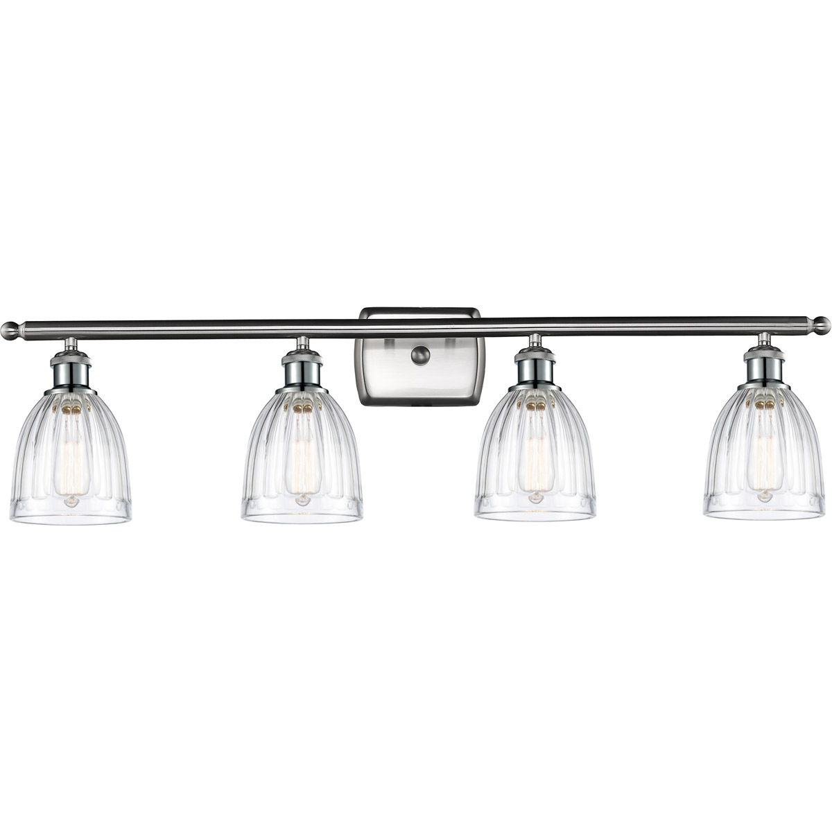 Innovations Lighting 516-4W-SN-G442 Ballston Brookfield 4 Light 36 inch Brushed Satin Nickel Bath Vanity Light Wall Light in Clear Glass, Ballston