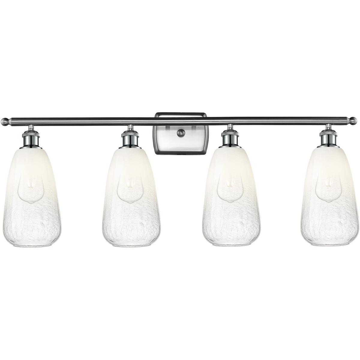 Innovations Lighting 516-4W-SN-G480-6OP Ballston Brookhaven Almond 4 Light 36 inch Brushed Satin Nickel Bath Vanity Light Wall Light in Opal Glass