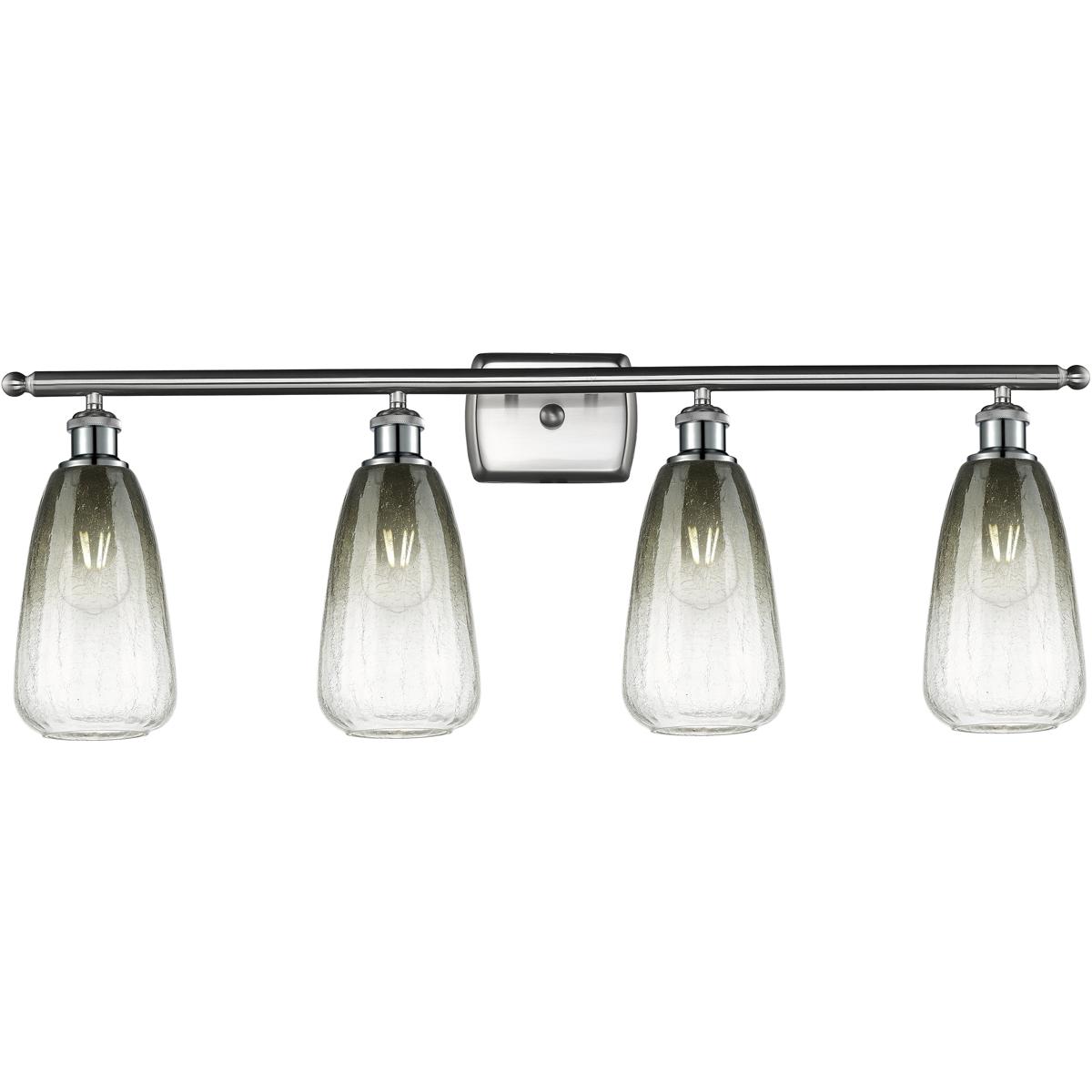 Innovations Lighting 516-4W-SN-G480-6SL Ballston Brookhaven Almond 4 Light 36 inch Brushed Satin Nickel Bath Vanity Light Wall Light in Slate Glass