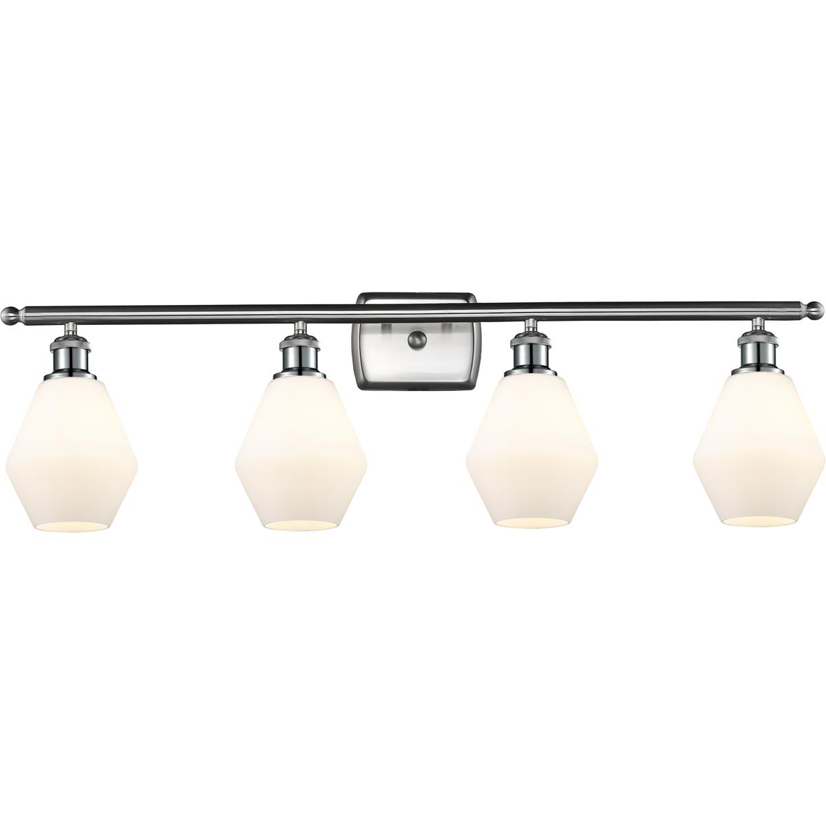Innovations Lighting 516-4W-SN-G651-6 Ballston Cindyrella 4 Light 36 inch Brushed Satin Nickel Bath Vanity Light Wall Light in Incandescent, Matte Whi