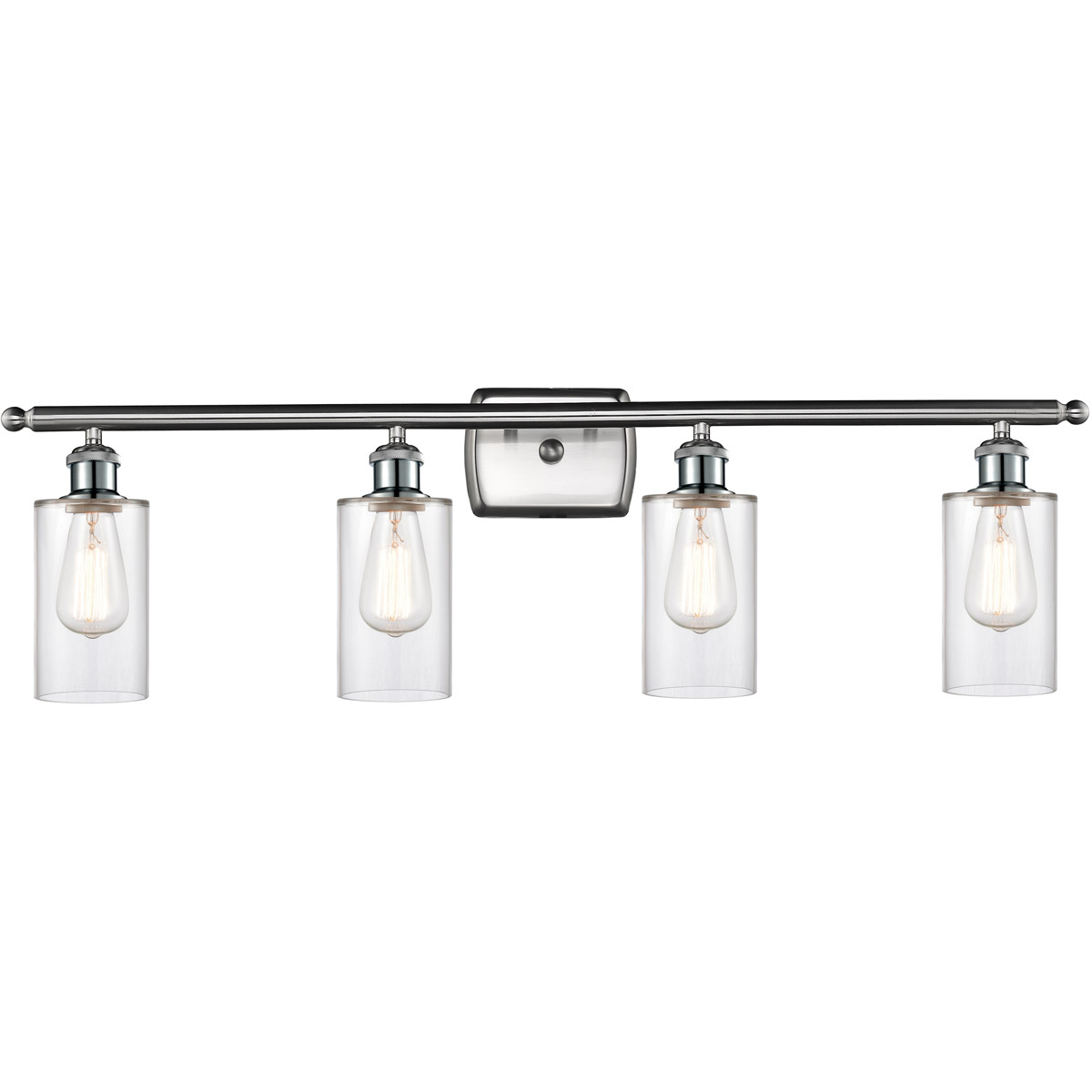 Innovations Lighting 516-4W-SN-G802-LED Ballston Clymer LED 36 inch Brushed Satin Nickel Bath Vanity Light Wall Light in Clear Glass, Ballston