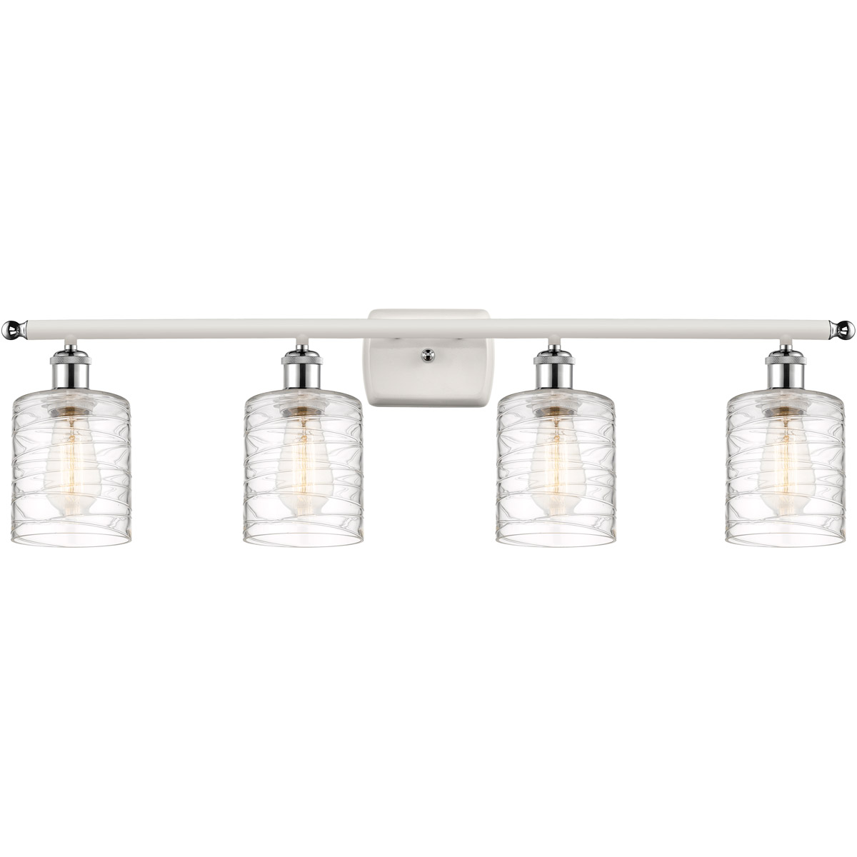 Innovations Lighting 516-4W-WPC-G1113 Ballston Cobbleskill 4 Light 36 inch White and Polished Chrome Bath Vanity Light Wall Light