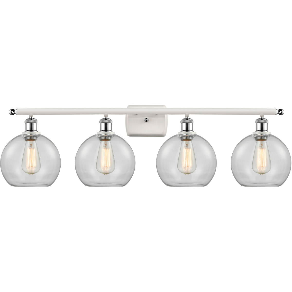 Innovations Lighting 516-4W-WPC-G122-8-LED Ballston Athens LED 36 inch White and Polished Chrome Bath Vanity Light Wall Light in Clear Glass