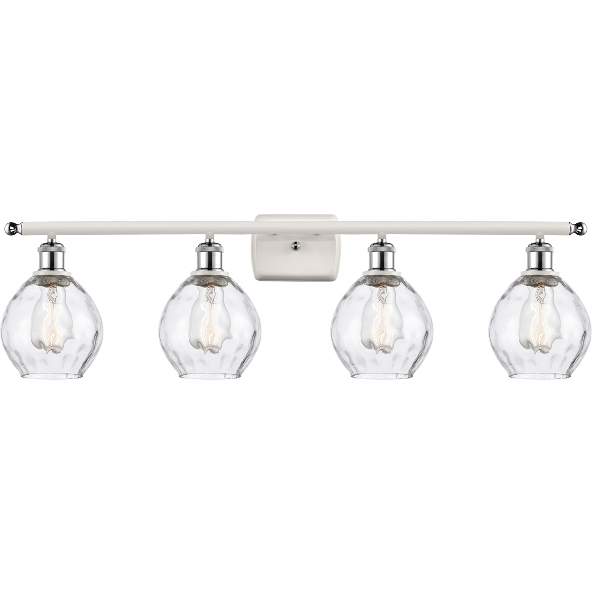 Innovations Lighting 516-4W-WPC-G362-LED Ballston Small Waverly LED 36 inch White and Polished Chrome Bath Vanity Light Wall Light, Ballston