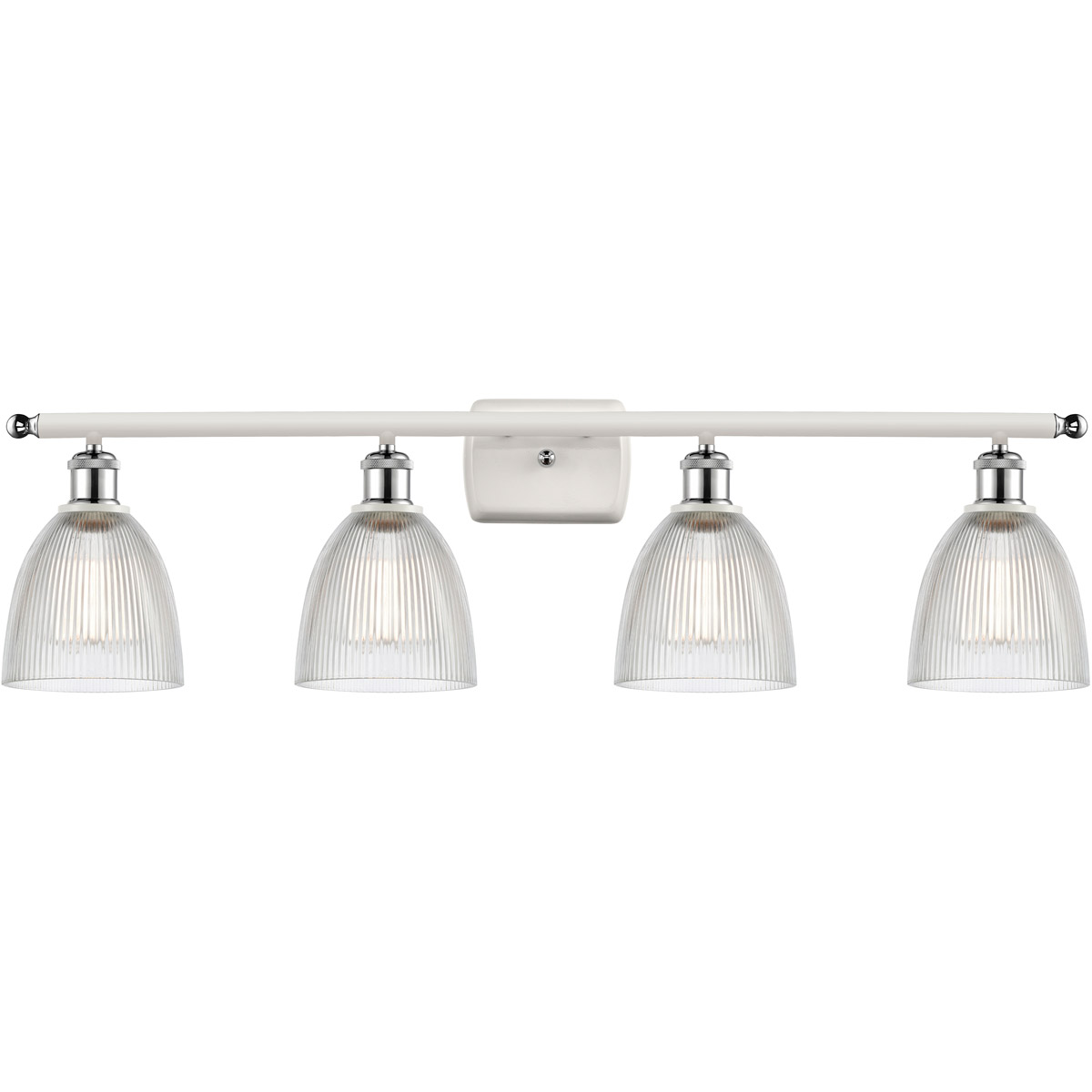Innovations Lighting 516-4W-WPC-G382-LED Ballston Castile LED 36 inch White and Polished Chrome Bath Vanity Light Wall Light in Clear Glass, Ballston