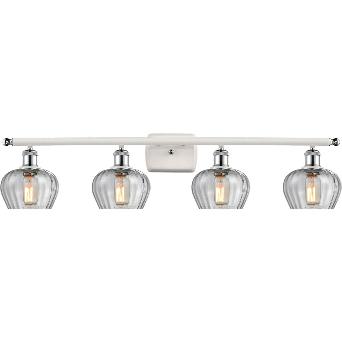 Innovations Lighting 516-4W-WPC-G92-LED Ballston Fenton LED 36 inch White and Polished Chrome Bath Vanity Light Wall Light in Clear Glass, Ballston