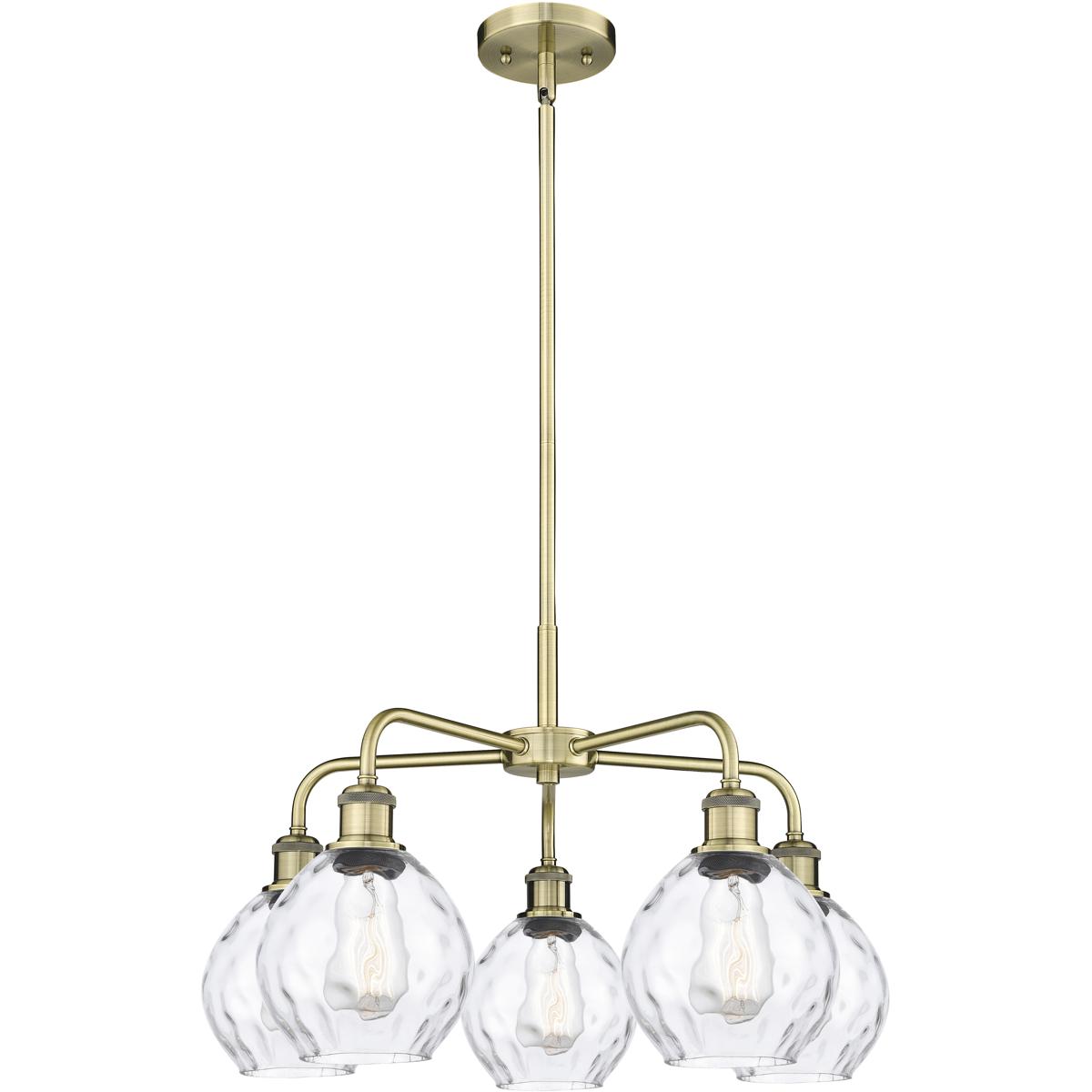 Innovations Lighting 516-5CR-AB-G362 Waverly 5 Light 24 inch Antique Brass Chandelier Ceiling Light
