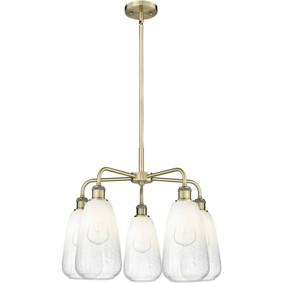 Innovations Lighting 516-5CR-AB-G480-6OP Ballston Brookhaven Almond 5 Light 24.5 inch Antique Brass Chandelier Ceiling Light in Opal Glass