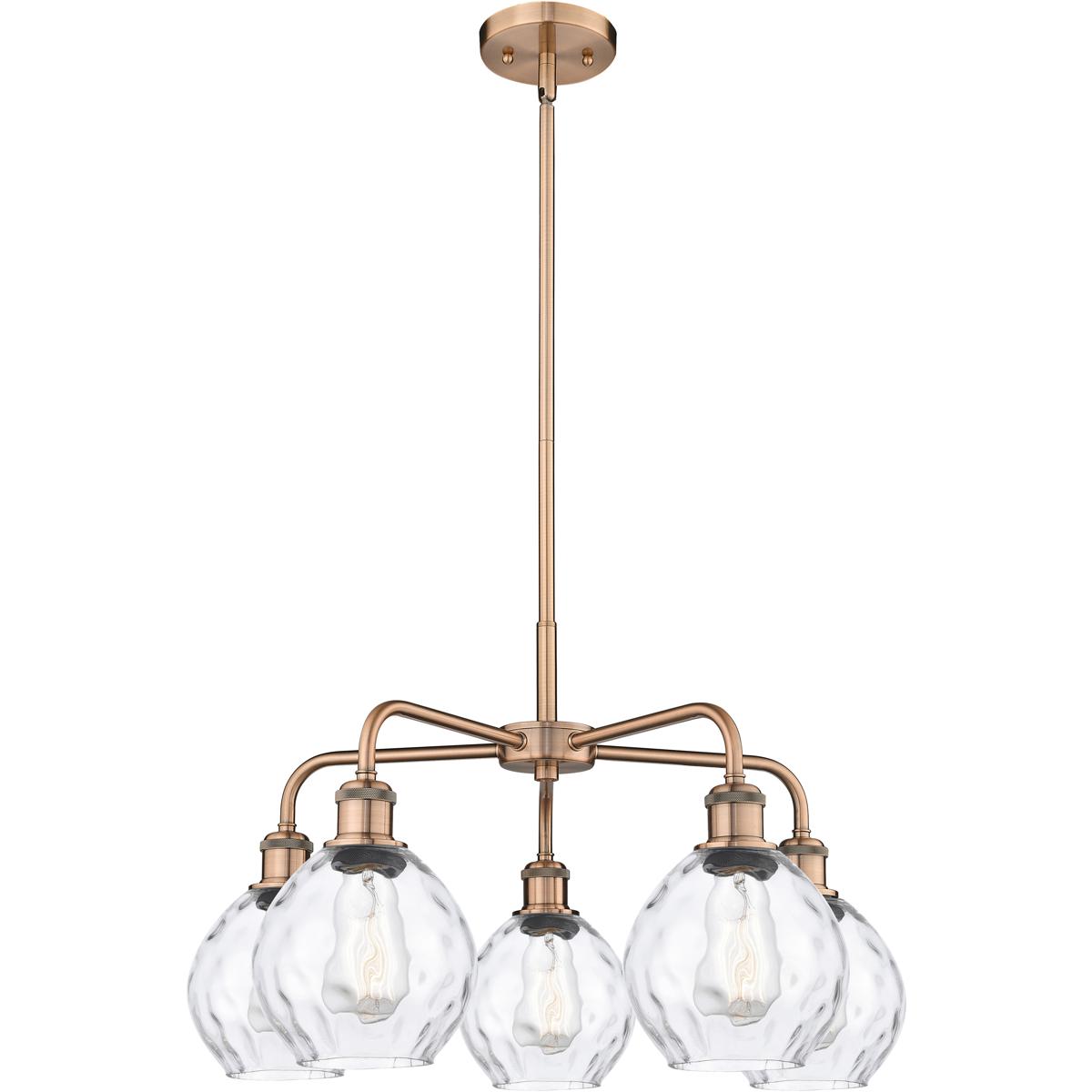 Innovations Lighting 516-5CR-AC-G362 Waverly 5 Light 24 inch Antique Copper Chandelier Ceiling Light