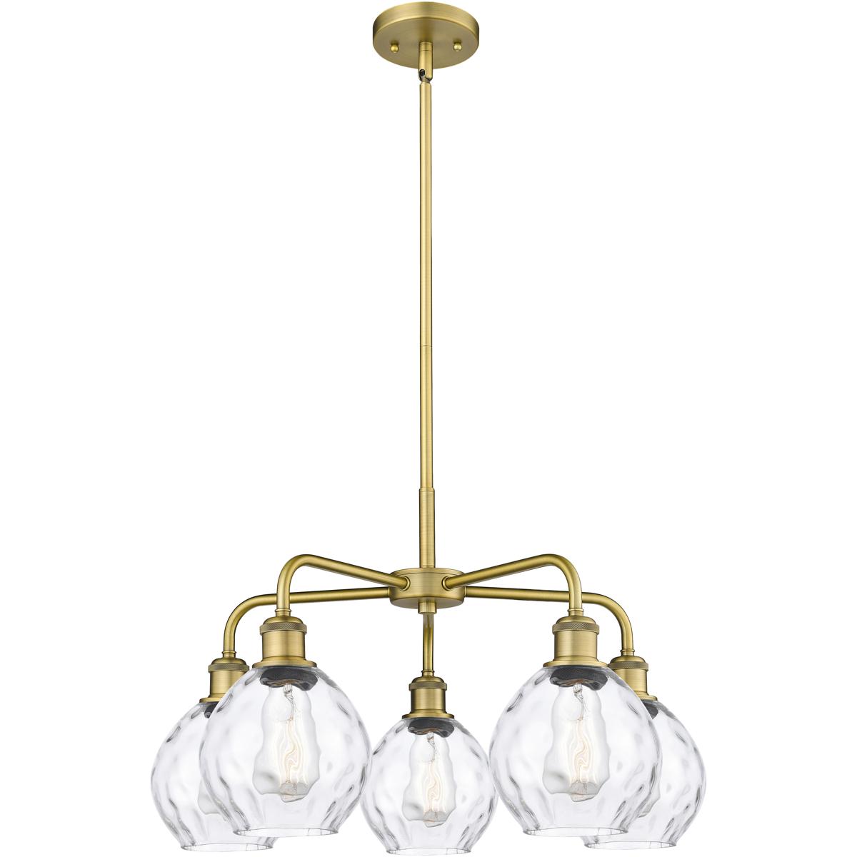Innovations Lighting 516-5CR-BB-G362 Waverly 5 Light 24 inch Brushed Brass Chandelier Ceiling Light