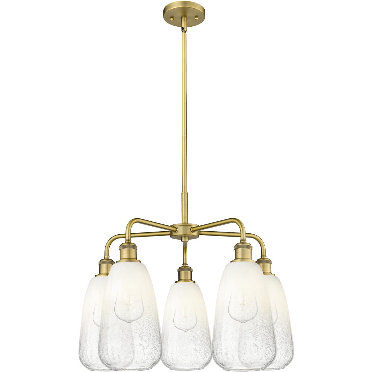 Innovations Lighting 516-5CR-BB-G480-6OP Ballston Brookhaven Almond 5 Light 24.5 inch Brushed Brass Chandelier Ceiling Light in Opal Glass