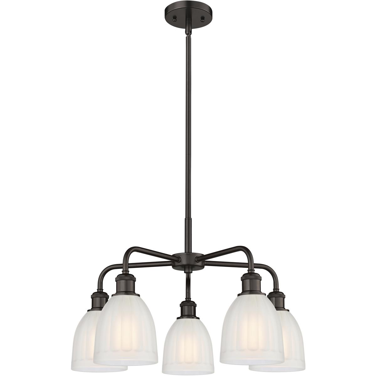 Innovations Lighting 516-5CR-OB-G441 Brookfield 5 Light 23.75 inch Oil Rubbed Bronze Chandelier Ceiling Light in White Glass