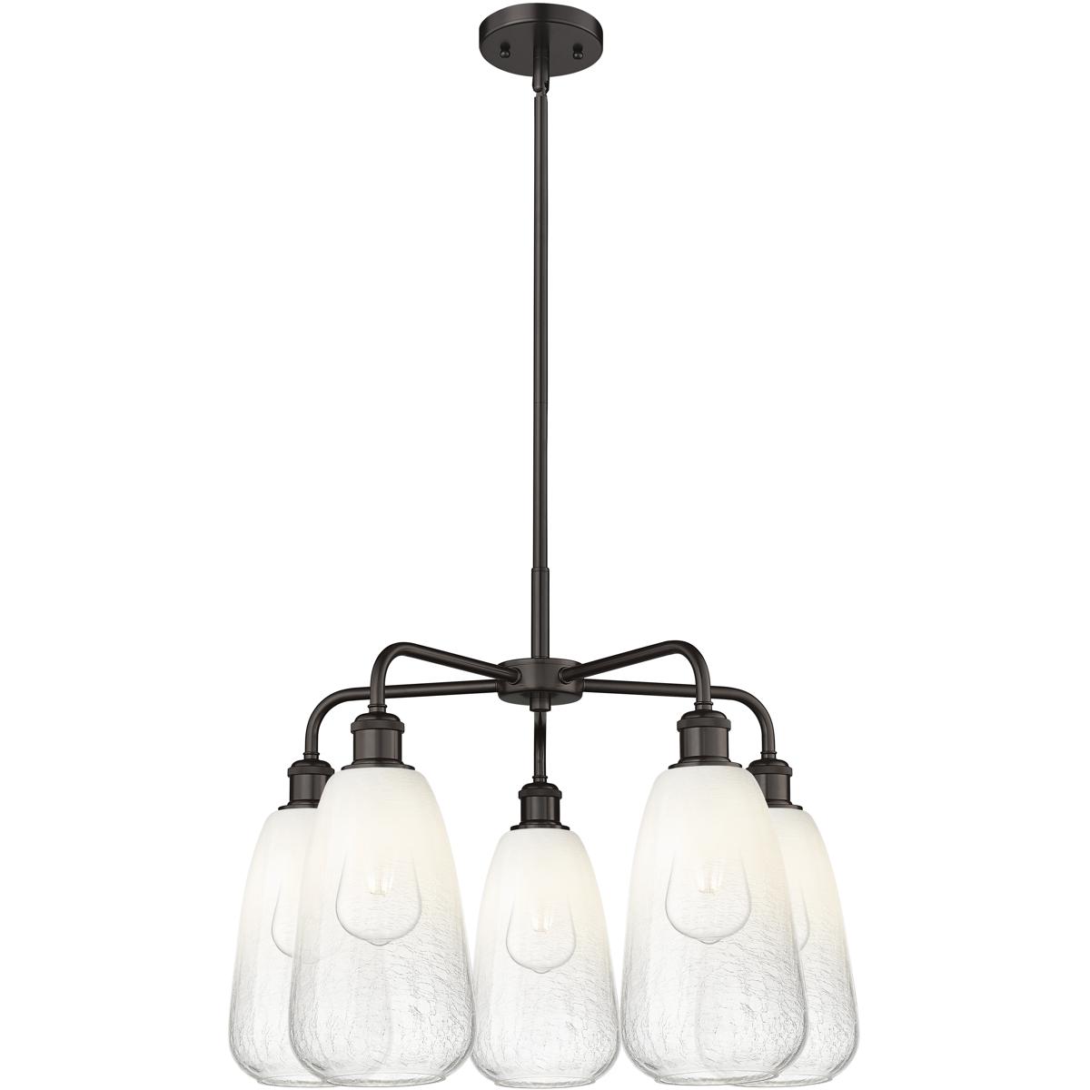 Innovations Lighting 516-5CR-OB-G480-6OP Ballston Brookhaven Almond 5 Light 24.5 inch Oil Rubbed Bronze Chandelier Ceiling Light in Opal Glass