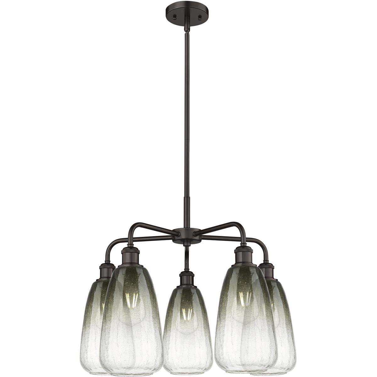 Innovations Lighting 516-5CR-OB-G480-6SL Ballston Brookhaven Almond 5 Light 24.5 inch Oil Rubbed Bronze Chandelier Ceiling Light in Slate Glass