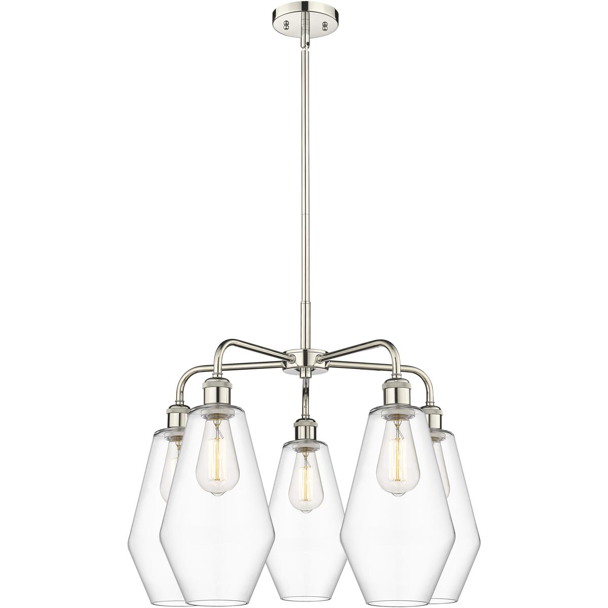 Innovations Lighting 516-5CR-PN-G652-7 Cindyrella 5 Light 25 inch Polished Nickel Chandelier Ceiling Light in Clear Glass