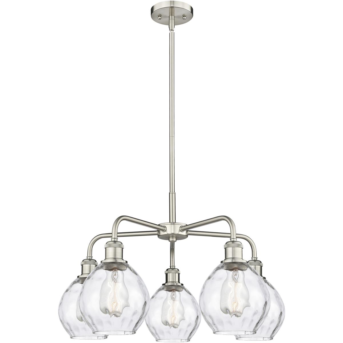 Innovations Lighting 516-5CR-SN-G362 Waverly 5 Light 24 inch Satin Nickel Chandelier Ceiling Light