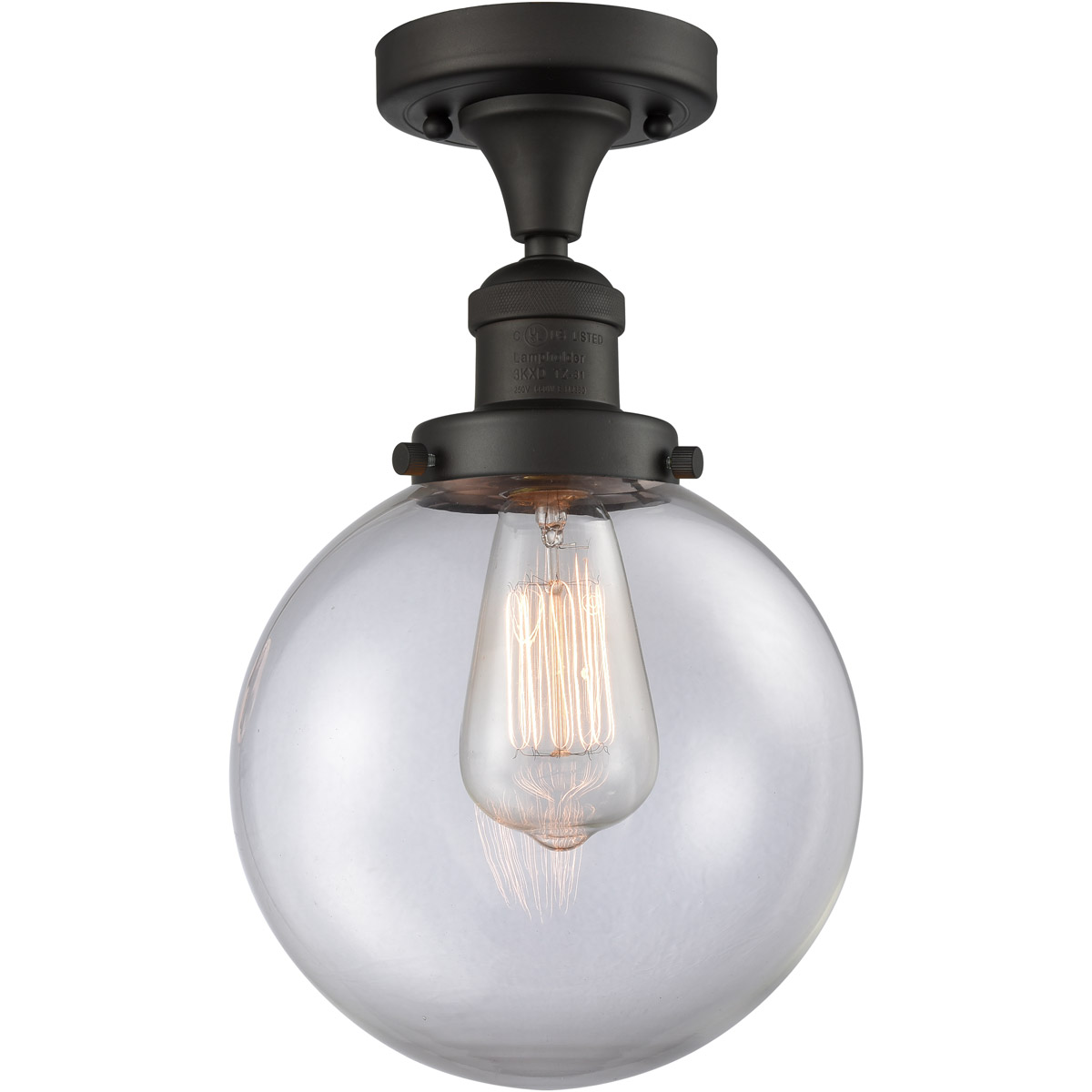 Innovations Lighting 517-1CH-OB-G202-8 Franklin Restoration Large Beacon 1 Light 8 inch Oil Rubbed Bronze Semi-Flush Mount Ceiling Light in Clear Glas