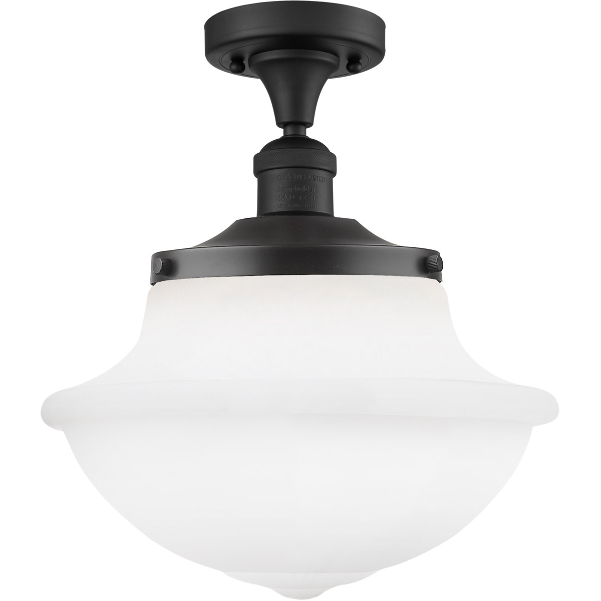 Innovations Lighting 517-1CH-OB-G541-LED Franklin Restoration Large Oxford LED 12 inch Oil Rubbed Bronze Semi-Flush Mount Ceiling Light in Matte White