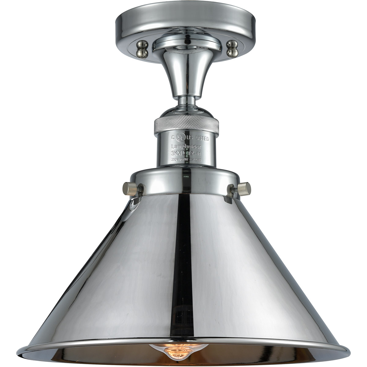 Innovations Lighting 517-1CH-PC-M10-PC Franklin Restoration Briarcliff 1 Light 10 inch Polished Chrome Semi-Flush Mount Ceiling Light, Franklin Restor