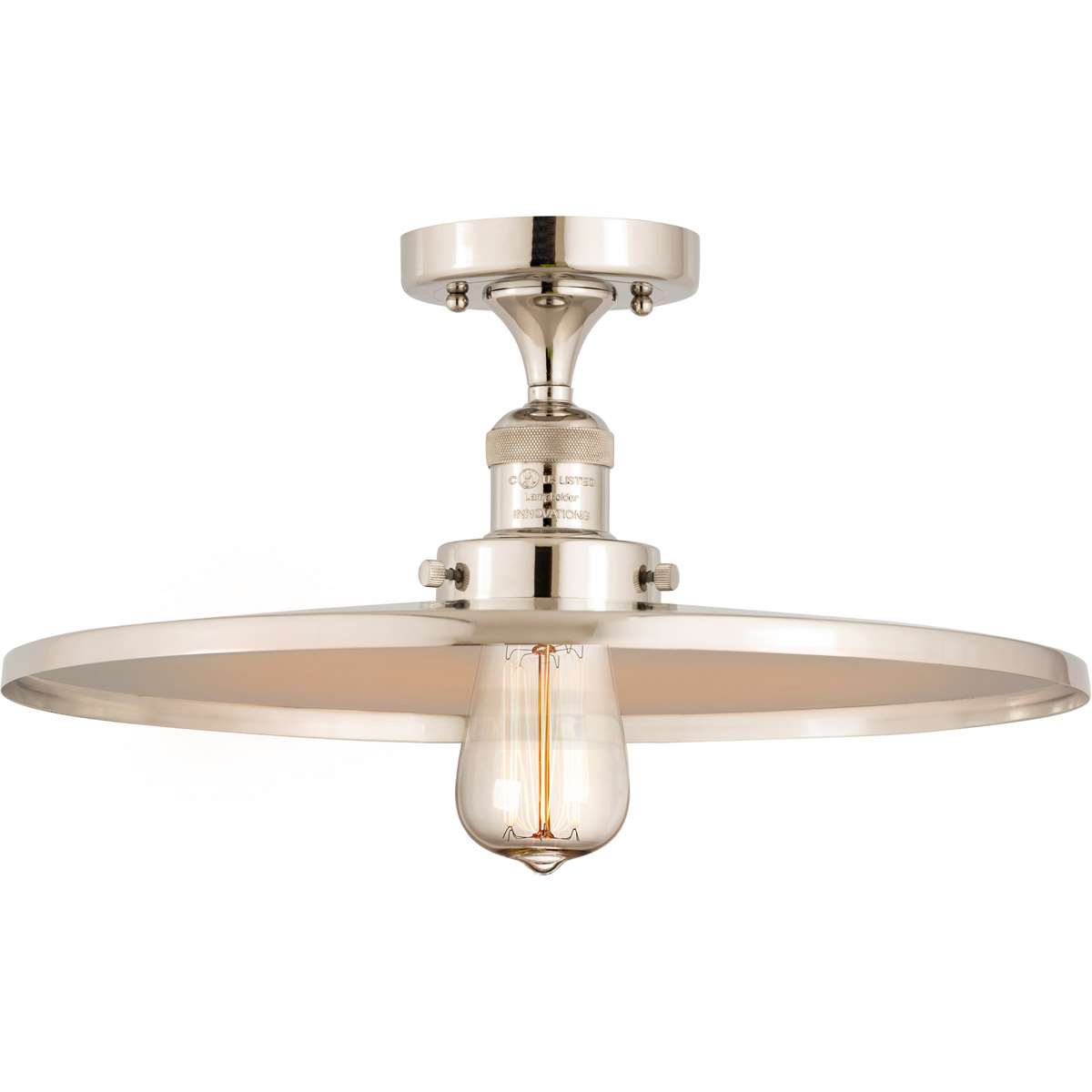 Innovations Lighting 517-1CH-PN-MFR-PN-16-LED Franklin Restoration Appalachian LED 16 inch Polished Nickel Semi-Flush Mount Ceiling Light