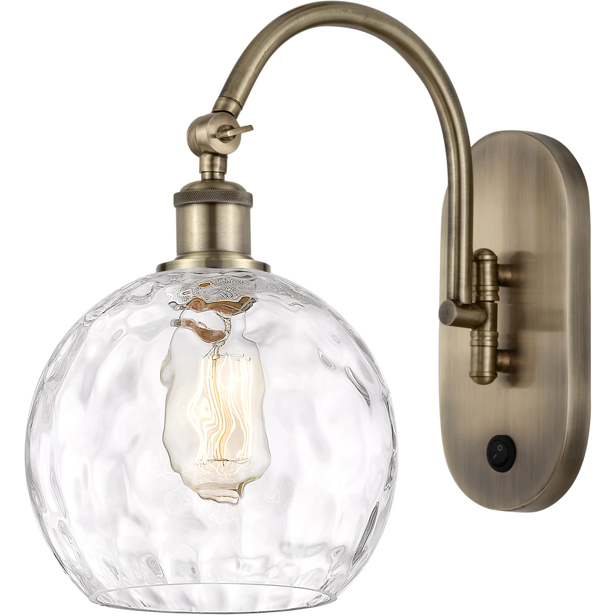 Innovations Lighting 518-1W-AB-G1215-8 Ballston Athens Water Glass 1 Light 8 inch Antique Brass Sconce Wall Light