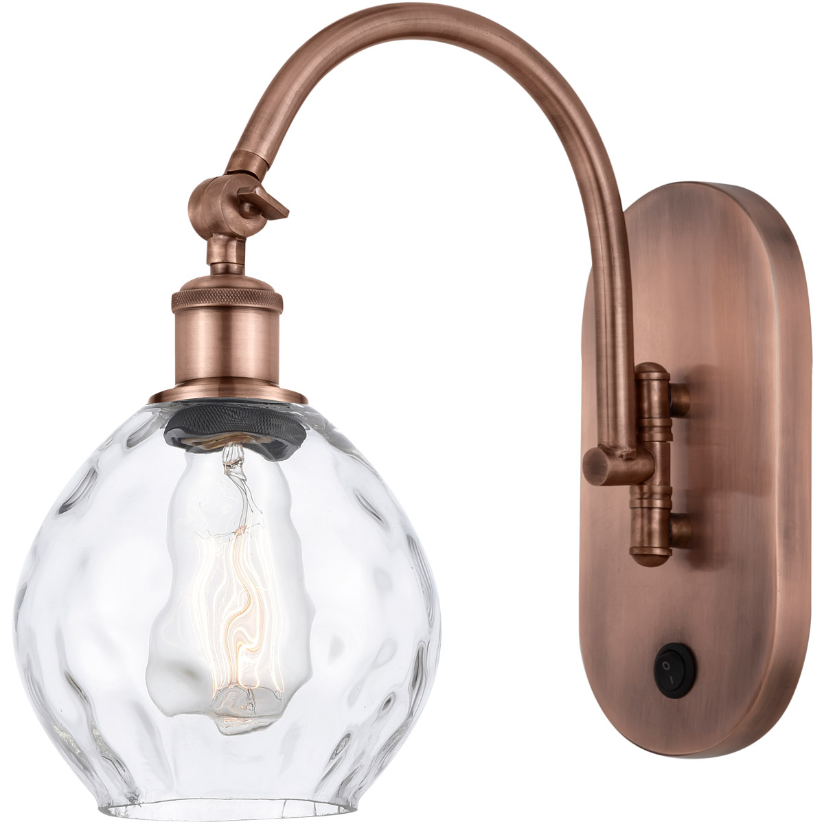 Innovations Lighting 518-1W-AC-G362-LED Ballston Waverly LED 6 inch Antique Copper Sconce Wall Light