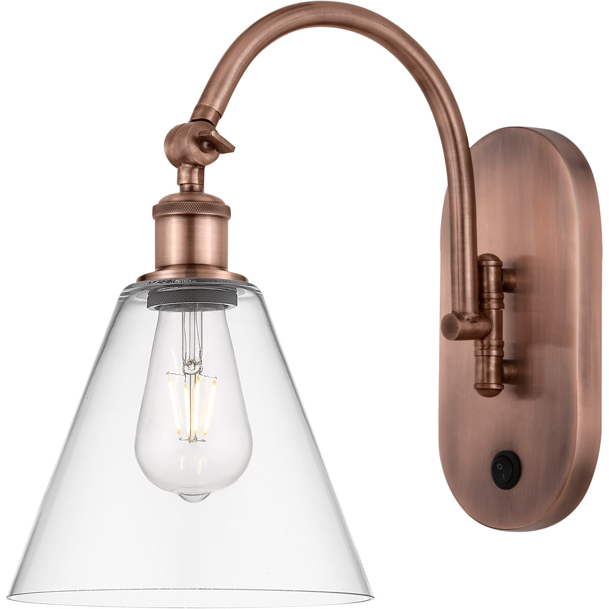 Innovations Lighting Bruno Marashlian Ballston Cone 8 Inch Wall Sconce Ballston Cone - 518-1W-AC-GBC-82 - Nautical