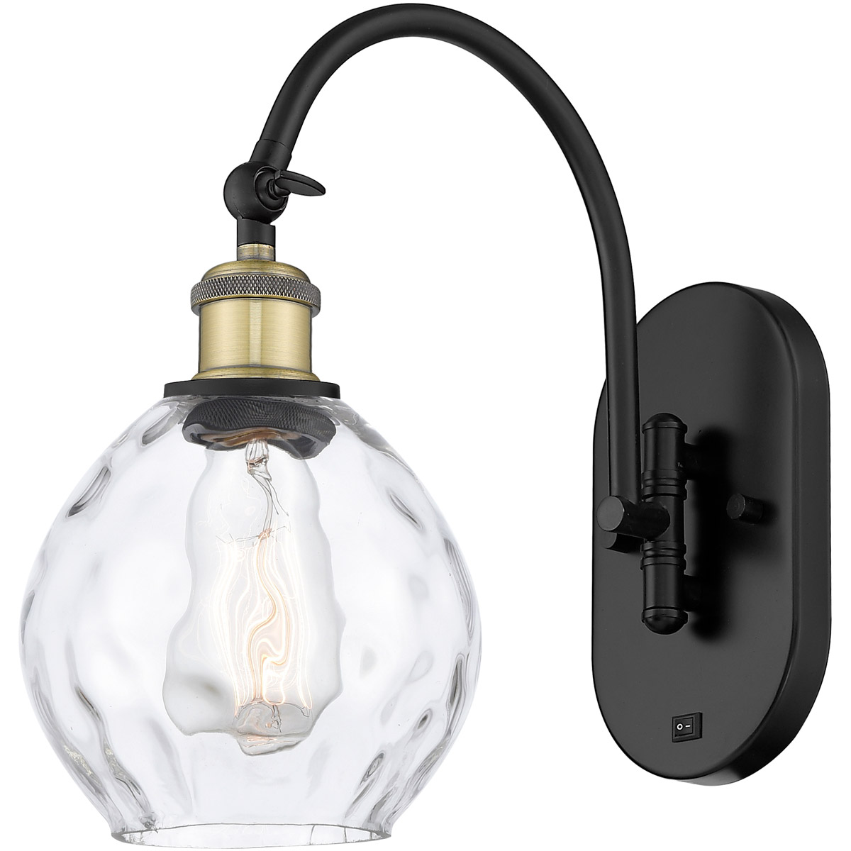 Innovations Lighting 518-1W-BAB-G362-LED Ballston Waverly LED 6 inch Black Antique Brass Sconce Wall Light