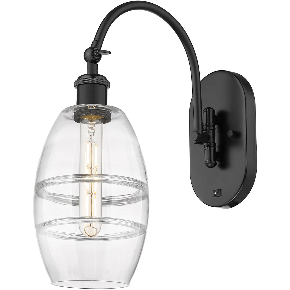 Innovations Lighting Bruno Marashlian Vaz 6 Inch Wall Swing Lamp Vaz - 518-1W-BK-G557-6CL - Industrial