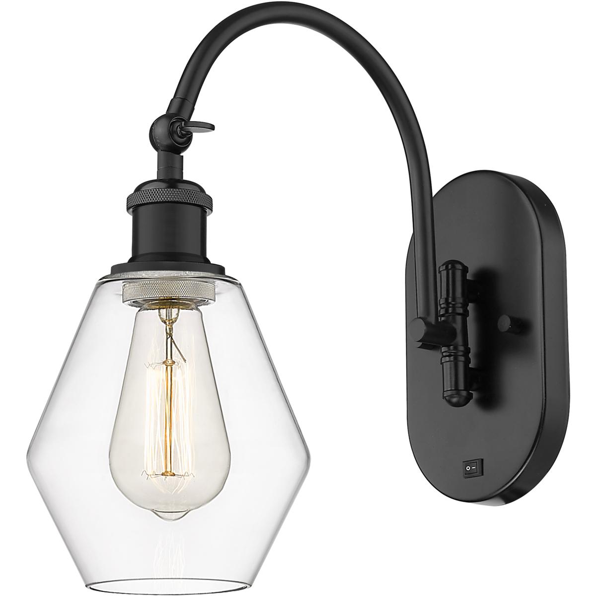 Innovations Lighting 518-1W-BK-G652-6-LED Ballston Cindyrella LED 6 inch Matte Black Sconce Wall Light in Clear Glass