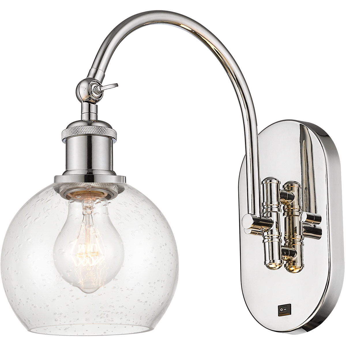 Innovations Lighting 518-1W-PN-G124-6 Ballston Athens 1 Light 6 inch Polished Nickel Sconce Wall Light