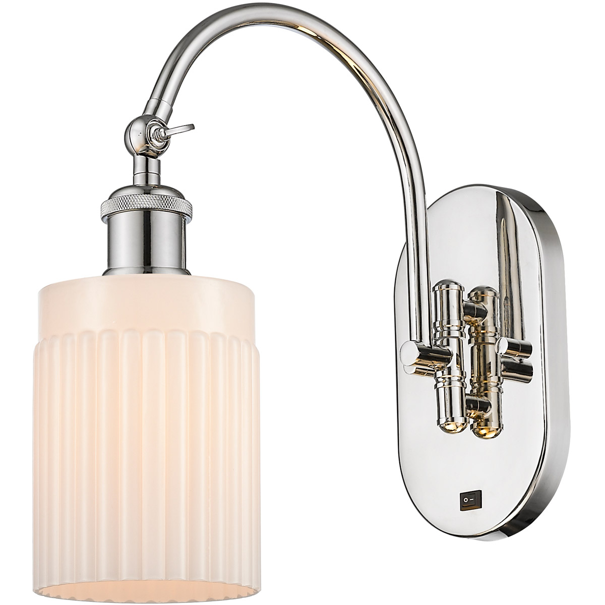 Innovations Lighting 518-1W-PN-G341-LED Ballston Hadley LED 5.3 inch Polished Nickel Sconce Wall Light in Matte White Glass