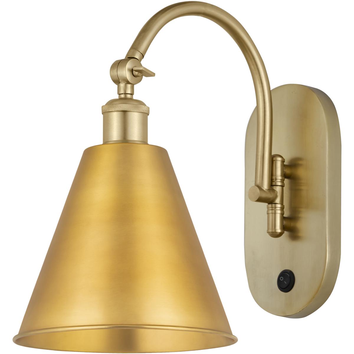 Innovations Lighting Bruno Marashlian Ballston Cone 13 Inch Wall Sconce Ballston Cone - 518-1W-SG-MBC-8-SG-LED - Nautical