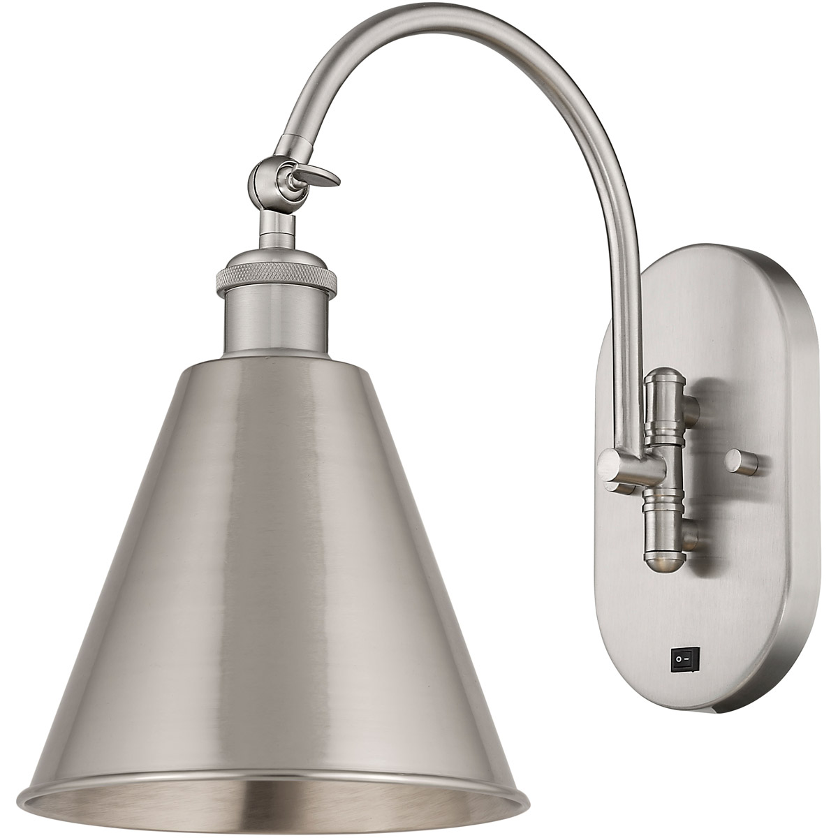 Innovations Lighting Bruno Marashlian Ballston Cone 8 Inch Wall Sconce Ballston Cone - 518-1W-SN-MBC-8-SN - Nautical