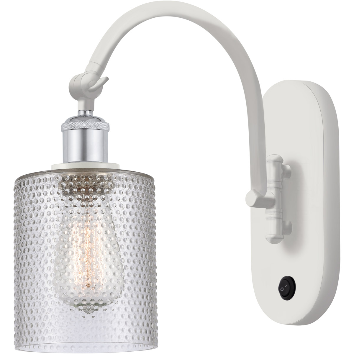 Innovations Lighting 518-1W-WPC-G112 Ballston Cobbleskill 1 Light 5 inch White and Polished Chrome Sconce Wall Light