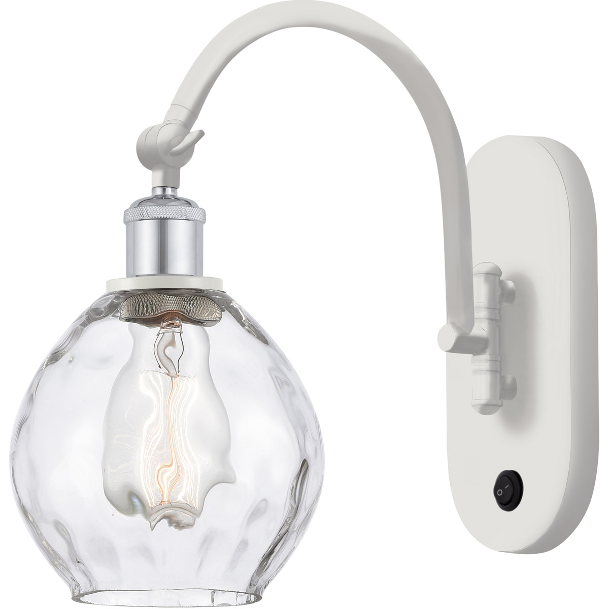 Innovations Lighting 518-1W-WPC-G362-LED Ballston Waverly LED 6 inch White and Polished Chrome Sconce Wall Light