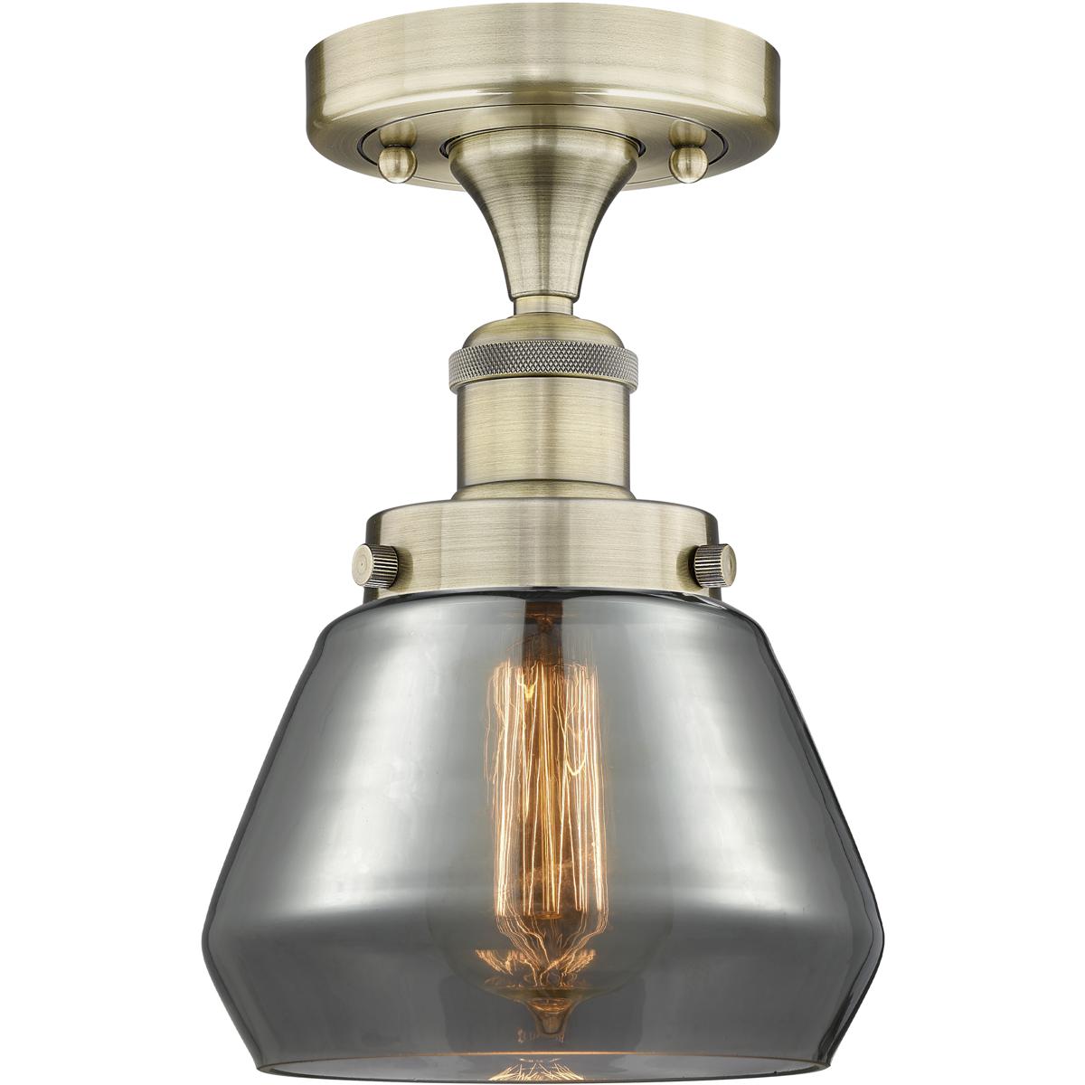 Innovations Lighting 616-1F-AB-G173 Fulton 1 Light 6.5 inch Antique Brass Semi-Flush Mount Ceiling Light