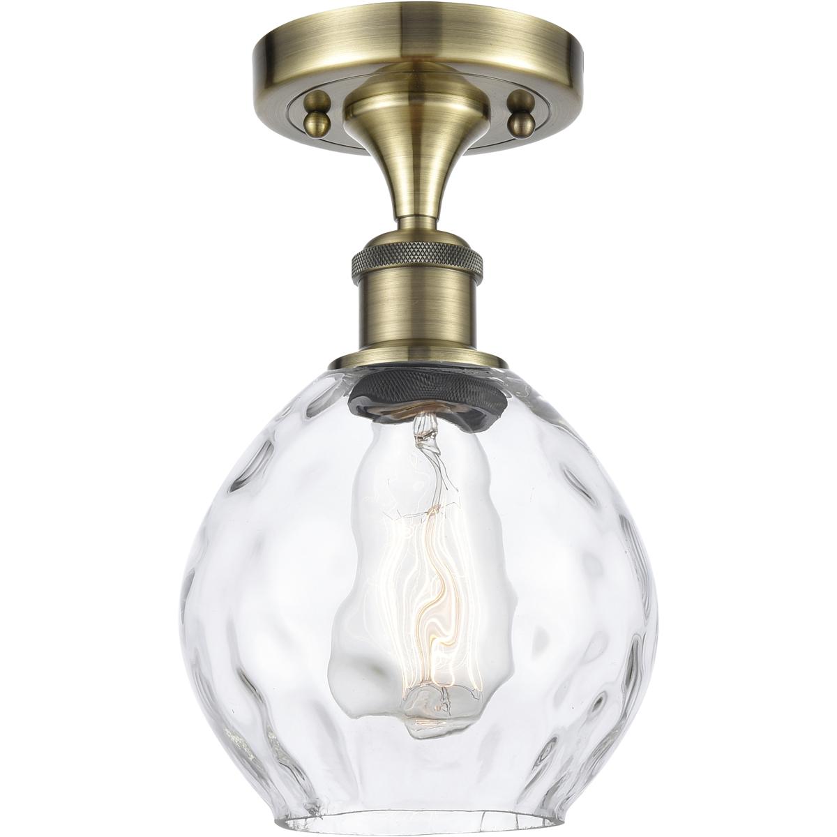Innovations Lighting 616-1F-AB-G362 Waverly 1 Light 6 inch Antique Brass Semi-Flush Mount Ceiling Light