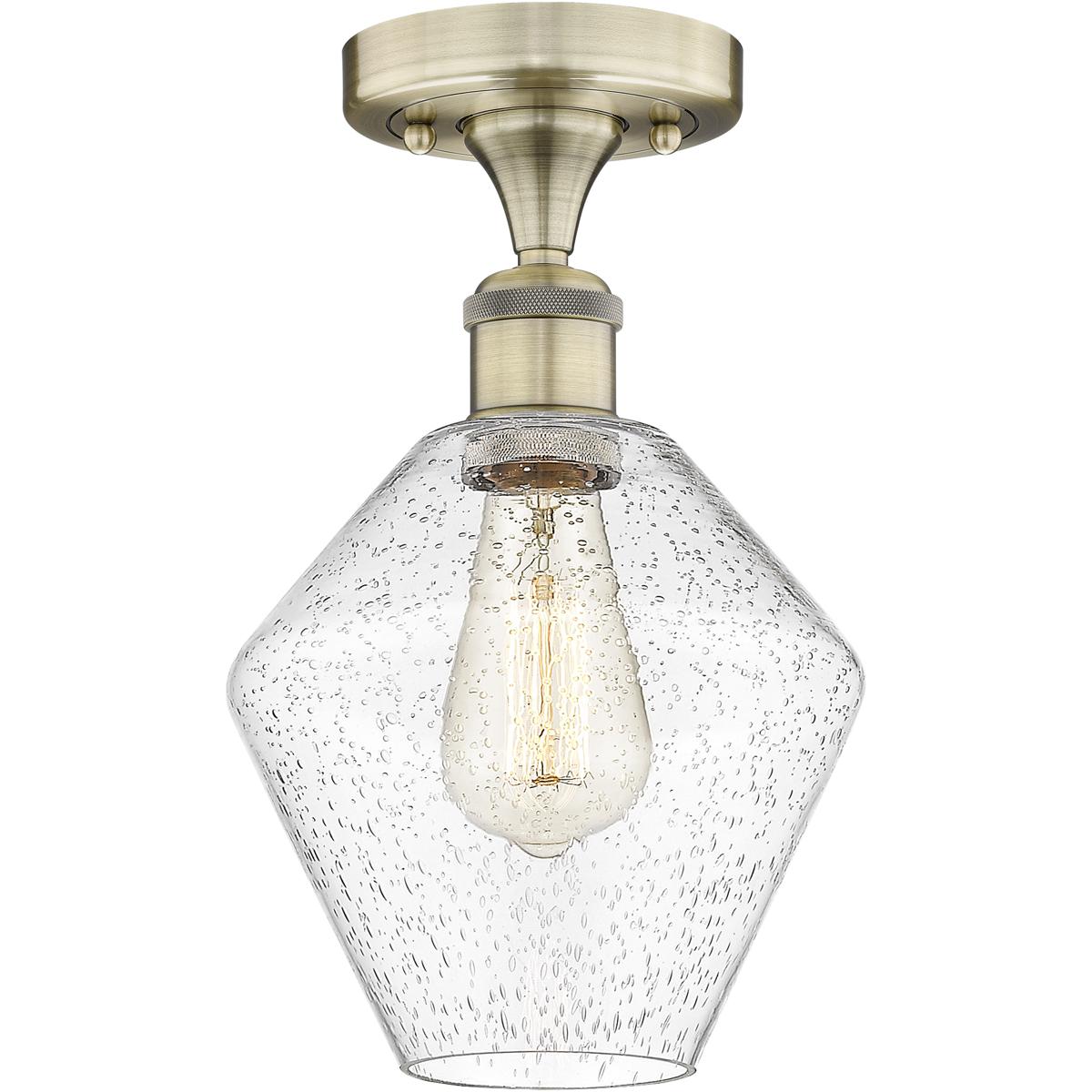 Innovations Lighting 616-1F-AB-G654-8 Cindyrella 1 Light 8 inch Antique Brass Semi-Flush Mount Ceiling Light